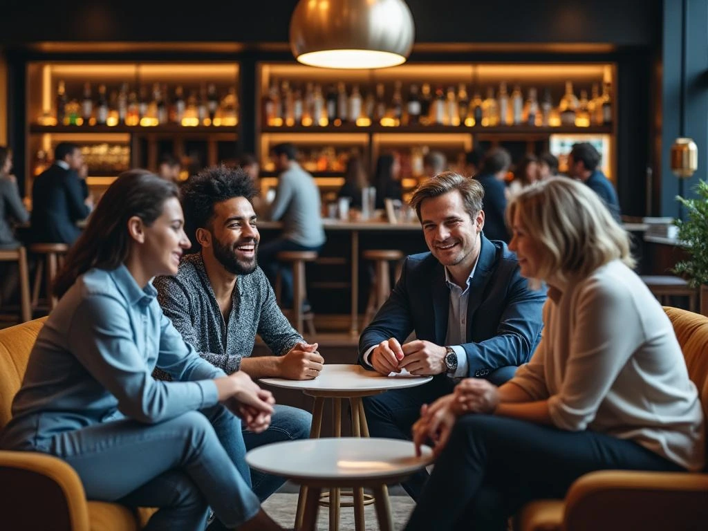 A small group coming together for an open conversation around a table